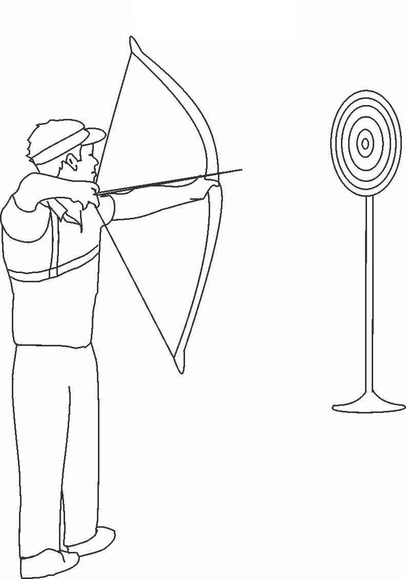 Dibujo de Tiro con Arco Simple para Colorear