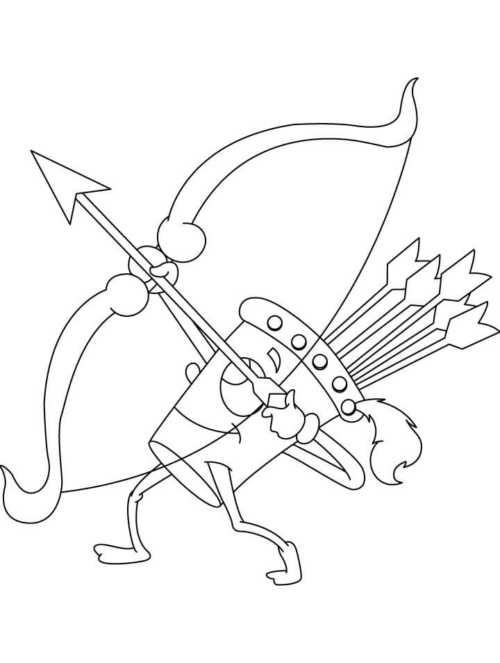 Dibujo de Tiro con Arco de Dibujos Animados Divertido para Colorear