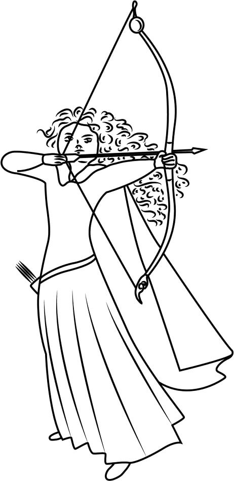 Dibujo de Tiro con Arco de Mrida para Colorear