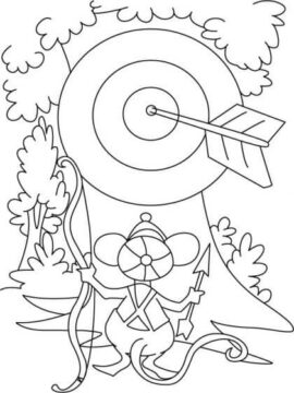 Dibujo de Tiro con Arco de Ratn para Colorear