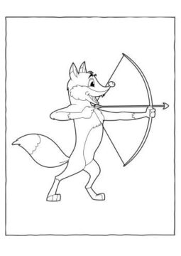 Dibujo de Tiro con Arco de Zorro para Colorear