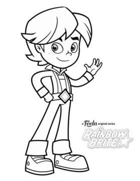 Dibujo de Mayordomo Rojo Sonriendo para Colorear