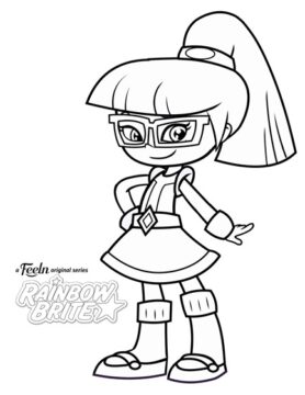 Dibujo de Timido Violeta Sonriendo para Colorear