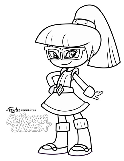 Dibujo de Timido Violeta Sonriendo para Colorear