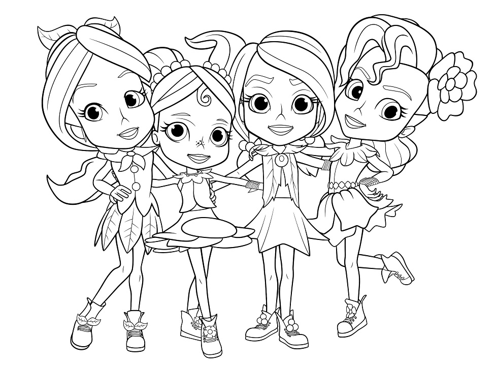 Dibujo de Personajes de arcoíris Guardabosques para Colorear