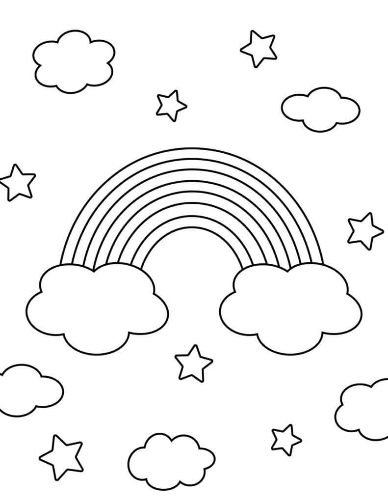 Dibujo de Arco Iris Imprimible para Colorear