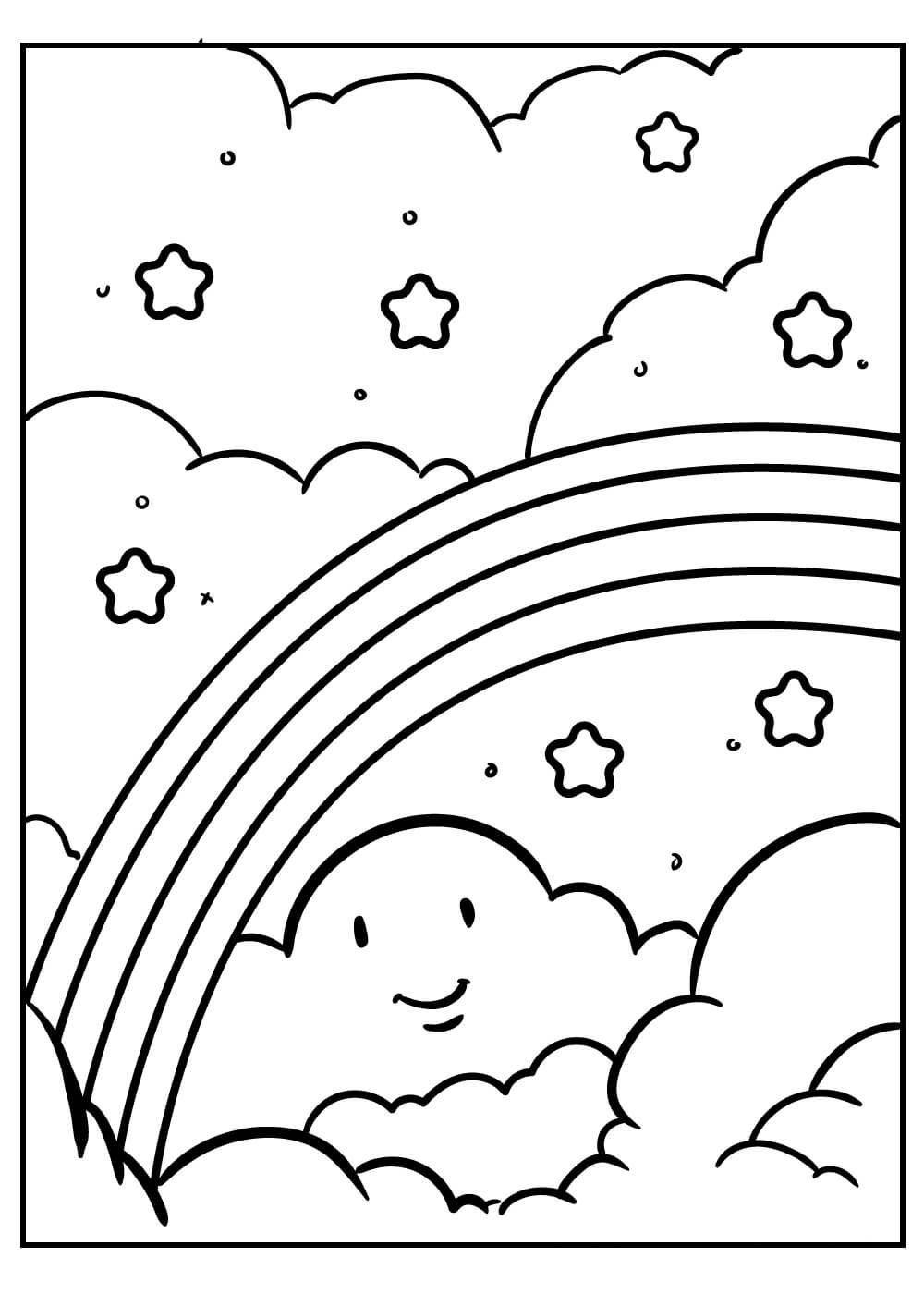 Dibujo de Arcoíris Increible para Colorear