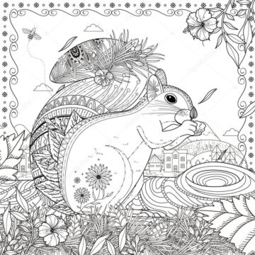 Dibujo de La Ardilla Es para Adulto para Colorear