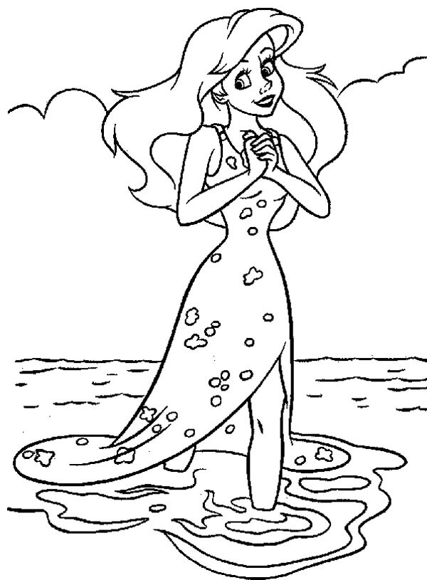Dibujo de Ariel de Pie para Colorear