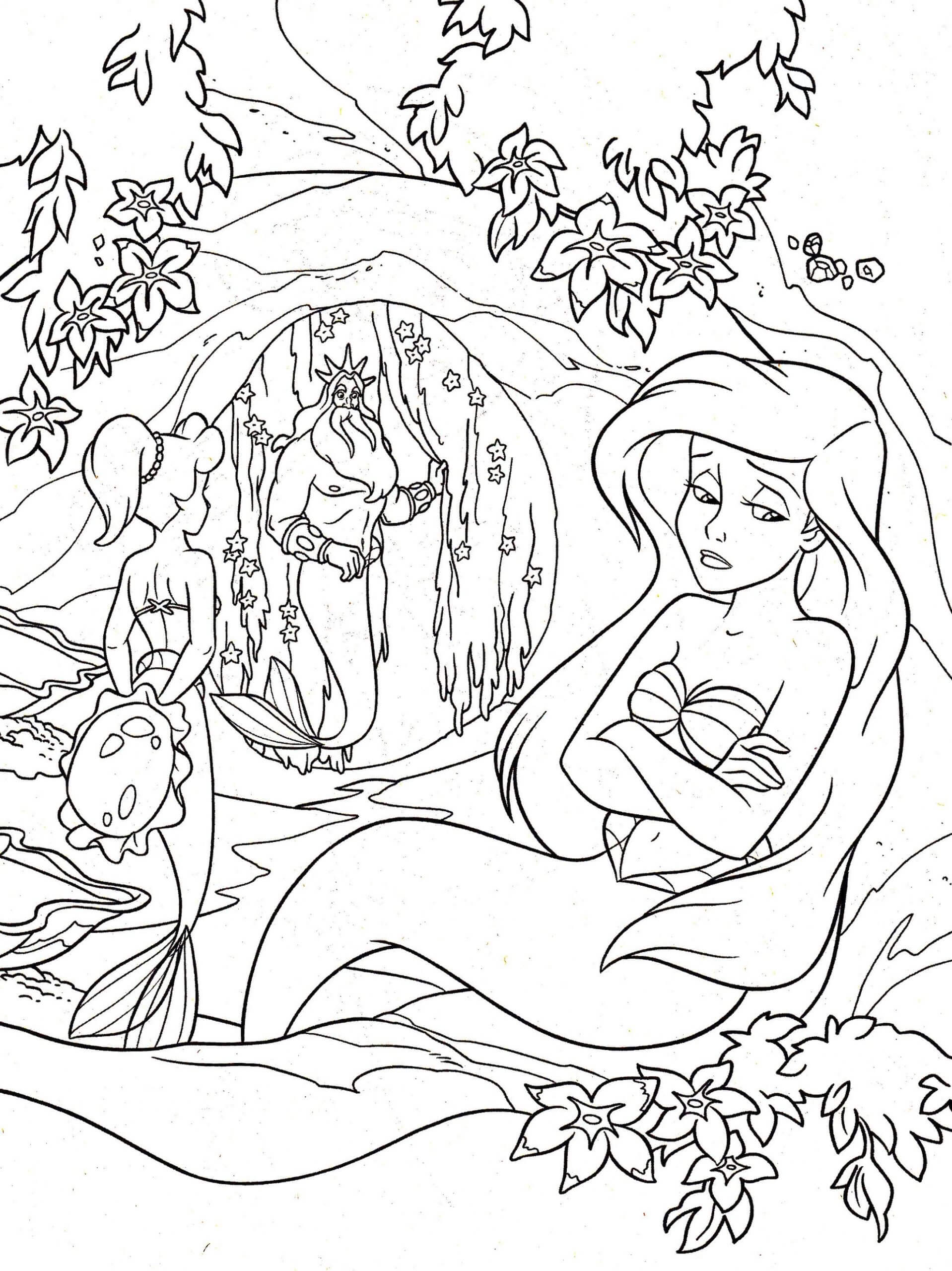 Dibujo de Ariel Esta Preocupada para Colorear