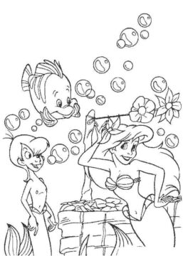 Dibujo de Linda Ariel y Amigas para Colorear