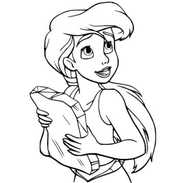 Dibujo de Pequeña Ariel Linda para Colorear