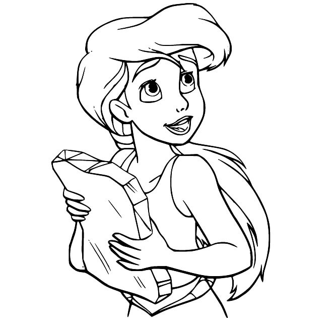 Dibujo de Pequeña Ariel Linda para Colorear