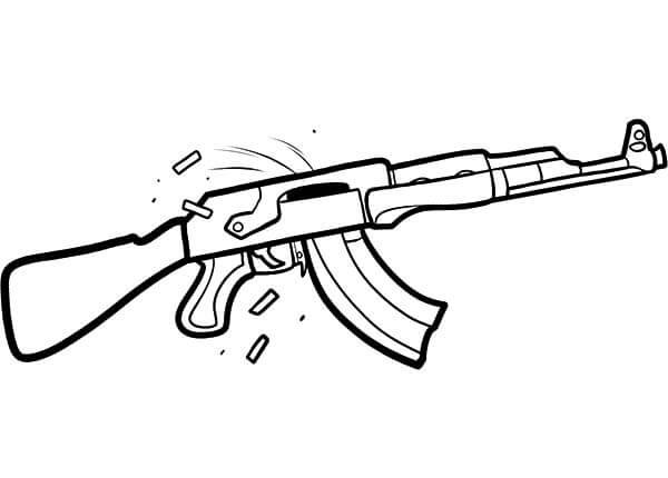Dibujo de Ak47 Bsico para Colorear