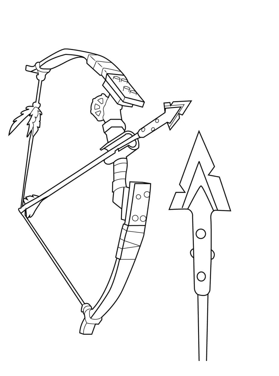 Dibujo de Arco Improvisado Fortnite para Colorear