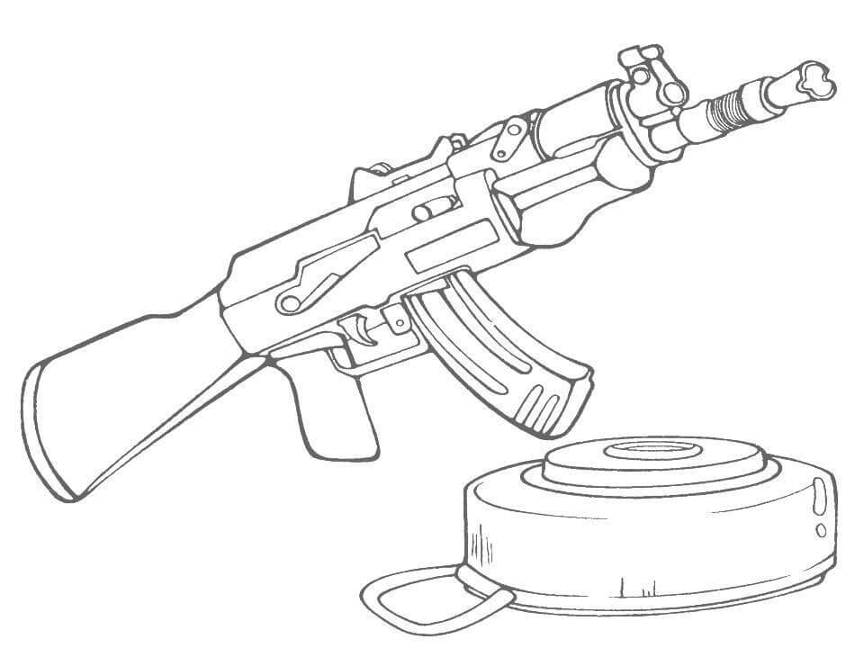 Dibujo de Arma Militar Bsica para Colorear