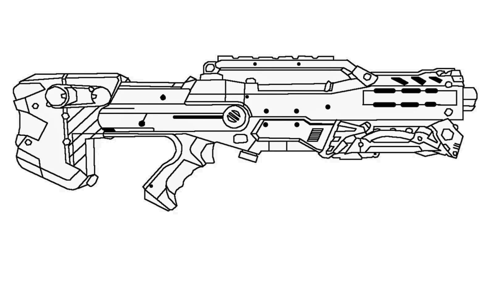 Dibujo de Armas Nerf Sper Precisas para Colorear