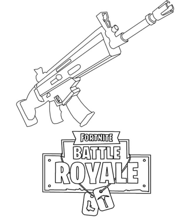 Dibujo de Armas de Fortnite para Colorear