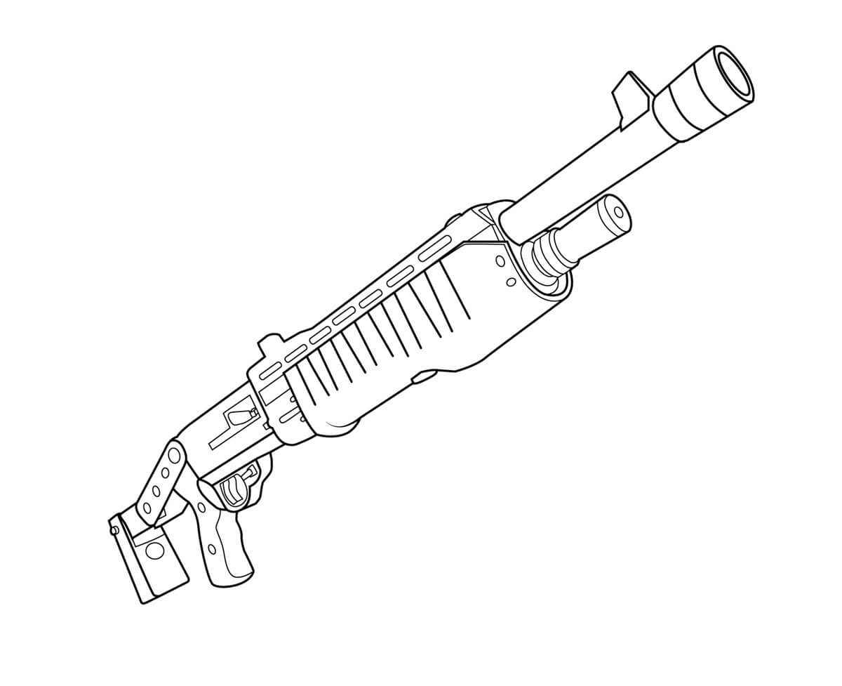 Dibujo de Avestruz Arma Fortnite para Colorear