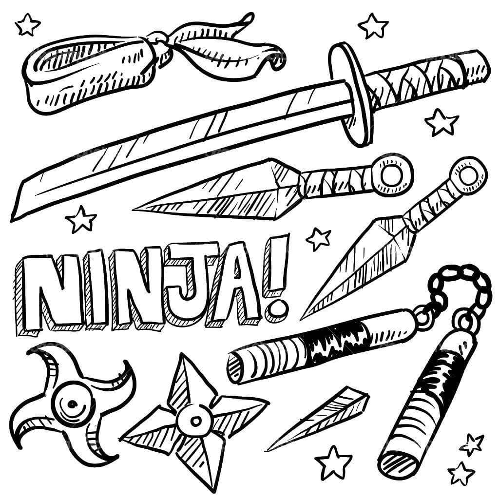 Dibujo de Armas de Ninja para Colorear