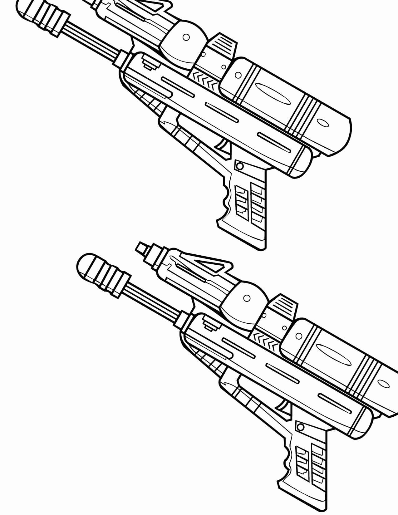 Dibujo de Dos Pistolas Lser para Colorear
