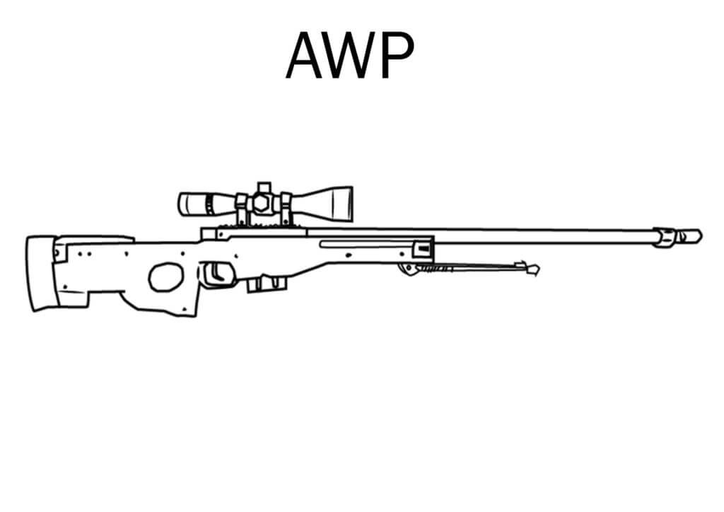 Dibujo de Fusil Awp para Colorear