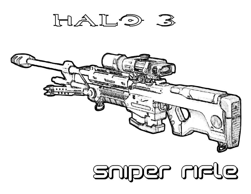 Dibujo de Fusil de Francotirador para Colorear