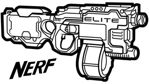 Dibujo de Pistola Normal Nerf para Colorear