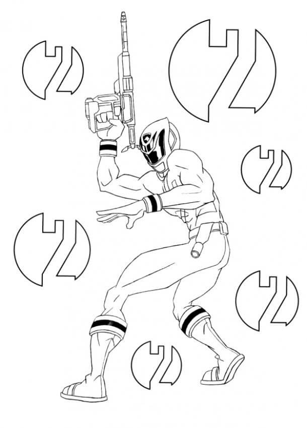Dibujo de Ranger con un Arma Lser para Colorear