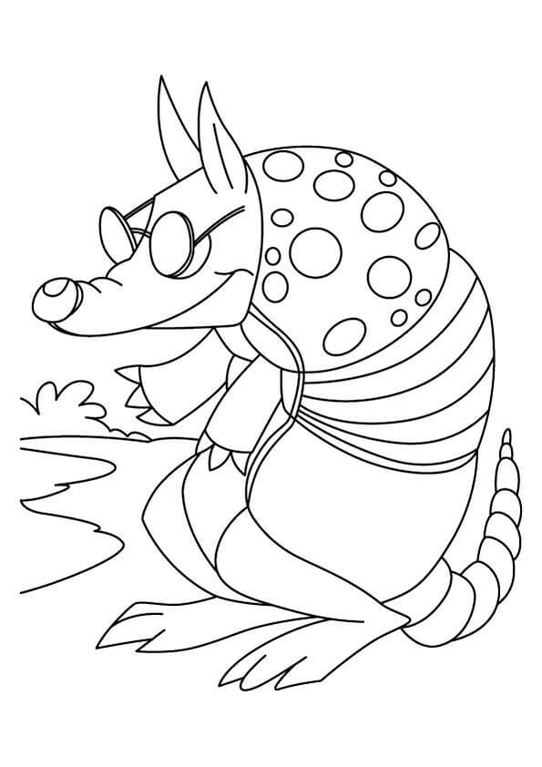 Dibujo de Armadillo Divertido para Colorear