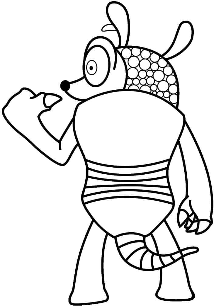 Dibujo de Armadillo de Dibujos Animados para Colorear