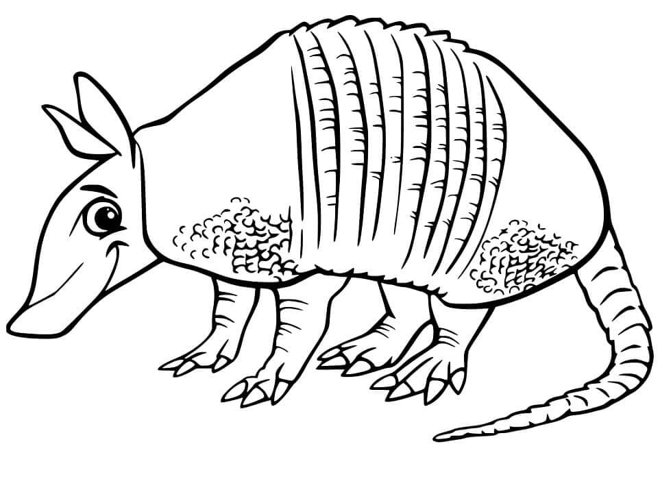 Dibujo de Armadillo Est Sonriendo para Colorear