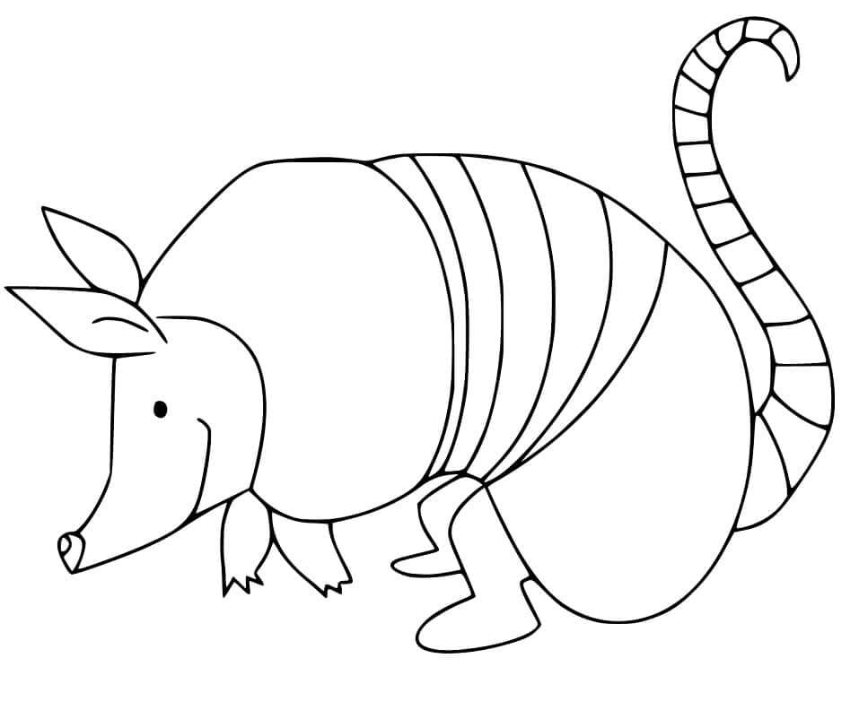 Dibujo de Bonito Armadillo Est Sonriendo para Colorear