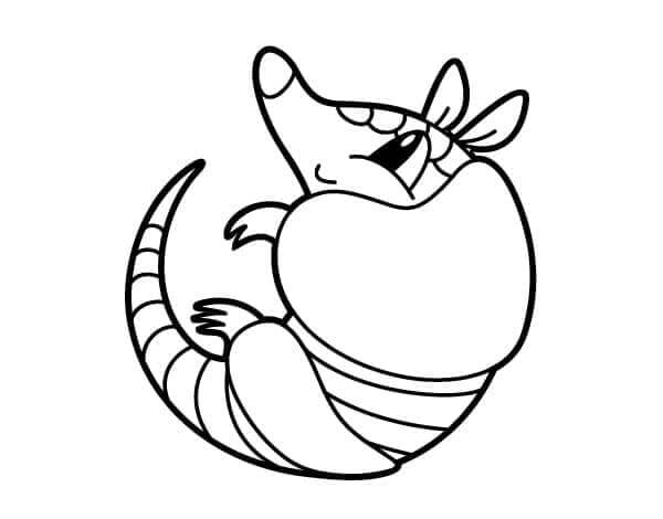 Dibujo de Kawaii Armadillo para Colorear