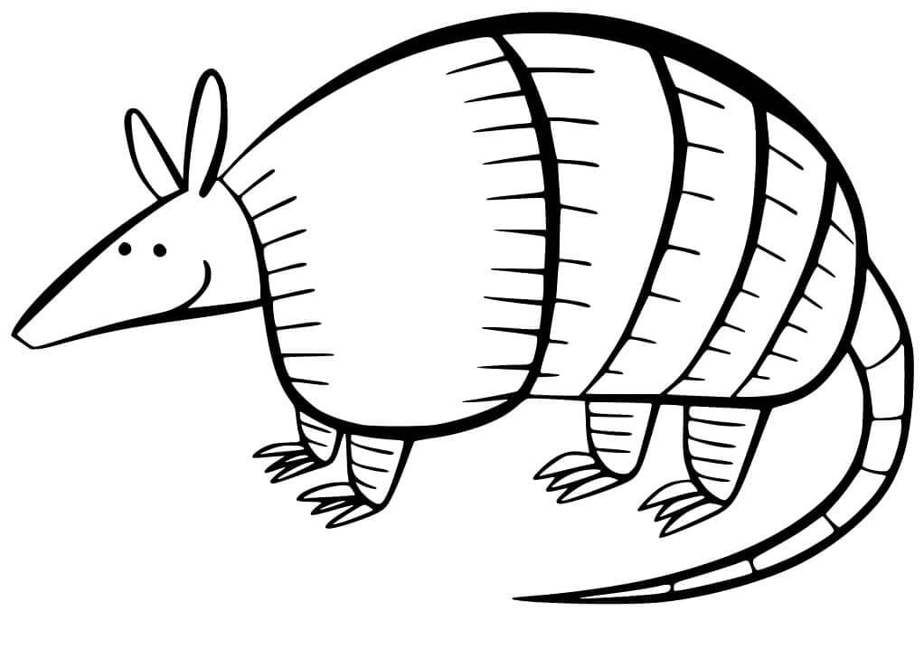 Dibujo de Lindo Armadilo Sonriendo para Colorear