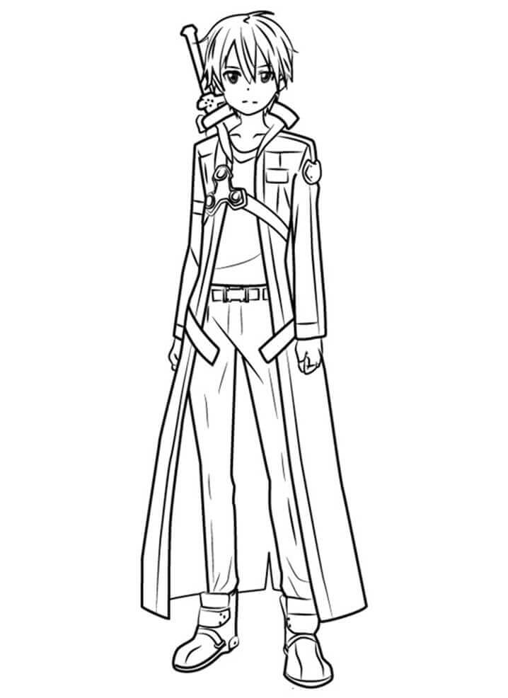 Dibujo de Genial Kirito para Colorear