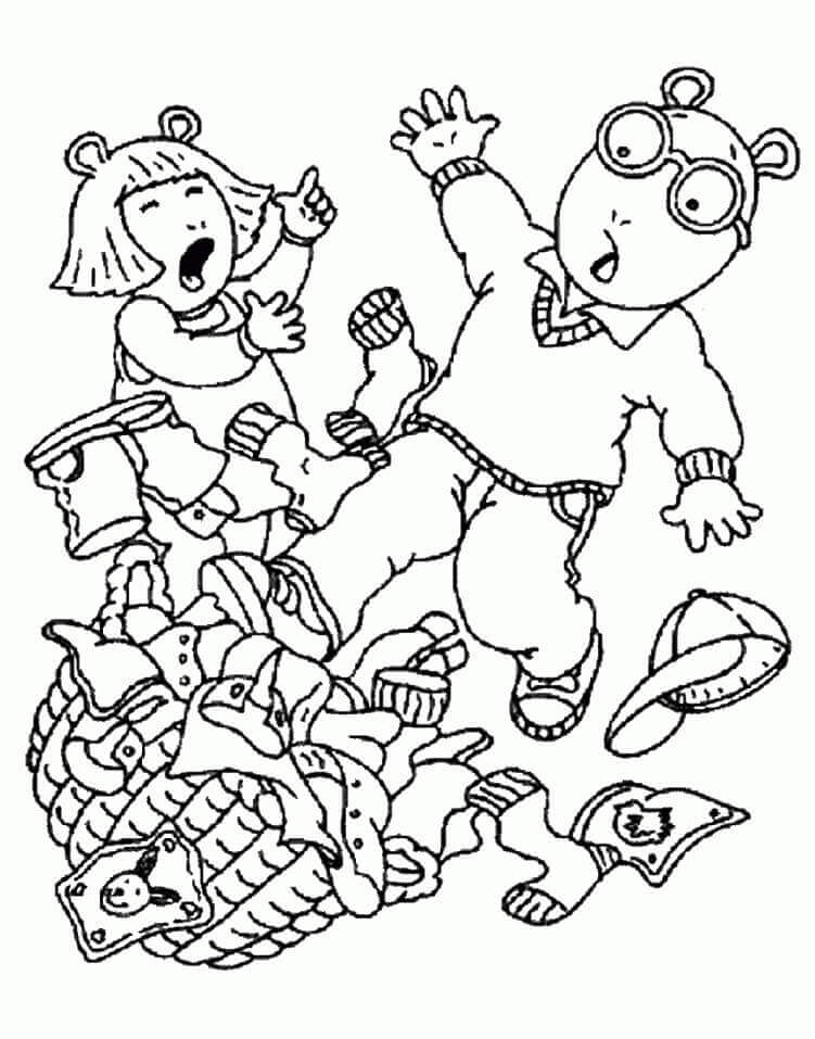 Dibujo de Arthur Read Cayendo para Colorear