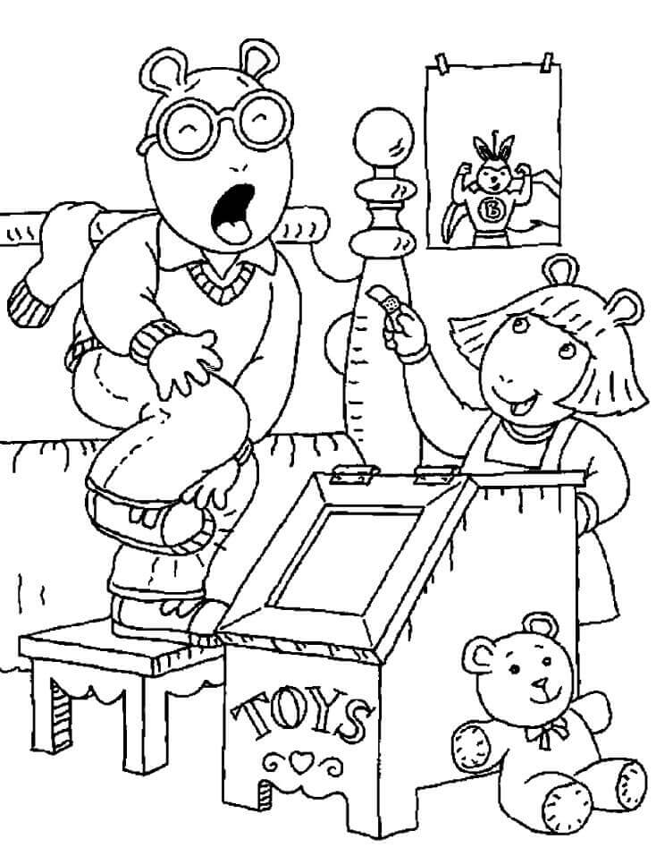 Dibujo de Arthur Read en Dolor para Colorear
