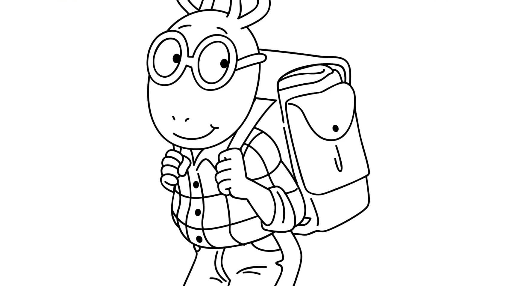 Dibujo de Arthur Read Ir a la Escuela para Colorear