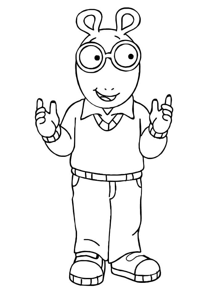 Dibujo de Arthur Sonriendo para Colorear