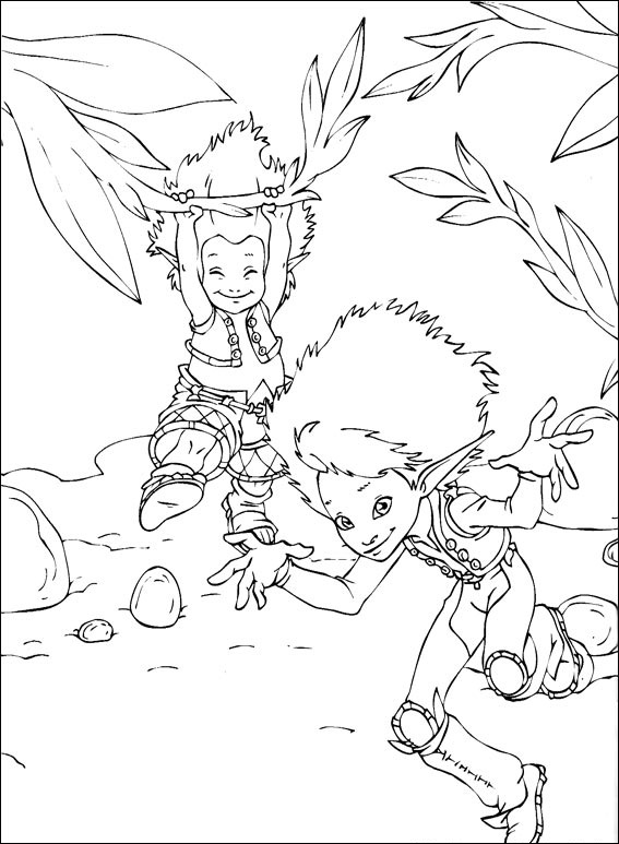 Dibujo de Arthur y Betameche Divirtiendose para Colorear