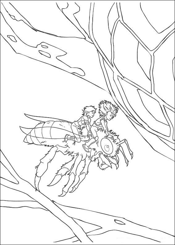 Dibujo de Arthur y Selenia Volando para Colorear