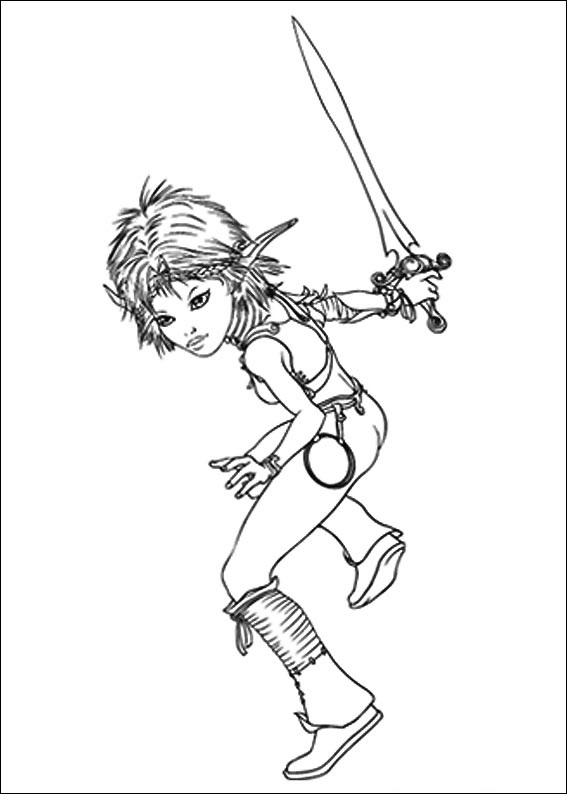 Dibujo de Selenia Luchando para Colorear