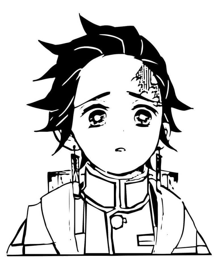 Dibujo de Asesino de Demonios de Tanjiro para Colorear
