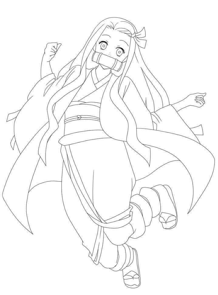 Dibujo de Asesino de Demonios Nezuko para Colorear