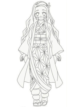 Dibujo de Precioso Asesino de Demonios Nezuko para Colorear