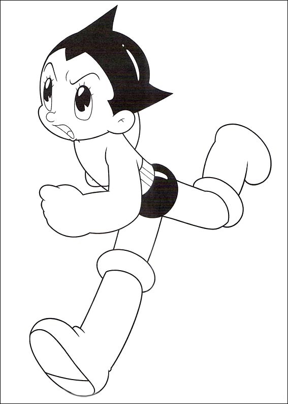 Dibujo de Astro Boy Corriendo para Colorear