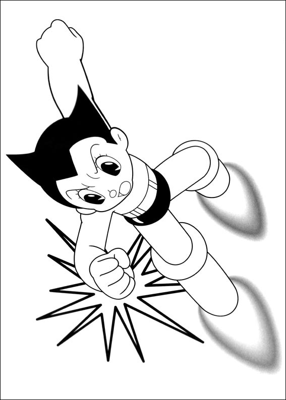 Dibujo de Astro Boy Luchando para Colorear