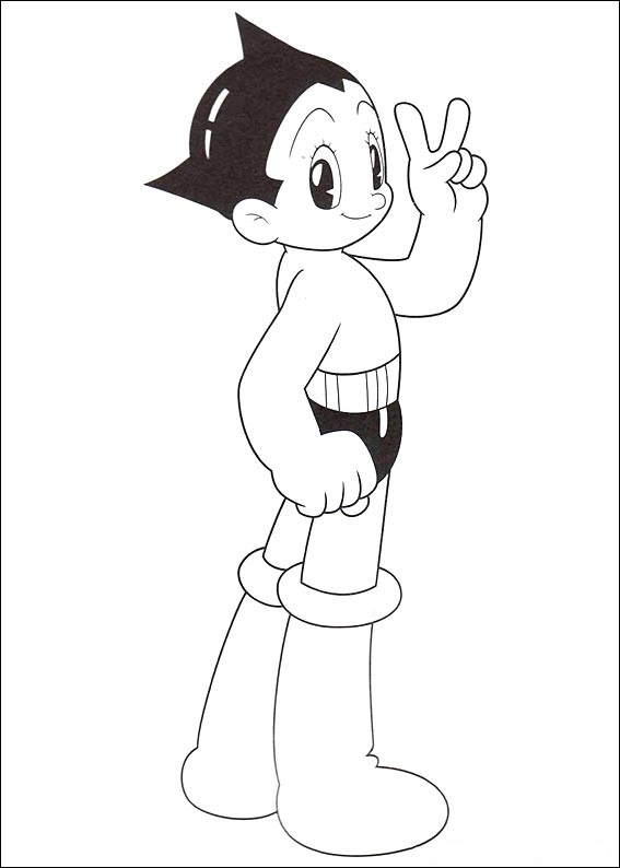 Dibujo de Astro Boy Sonriendo para Colorear