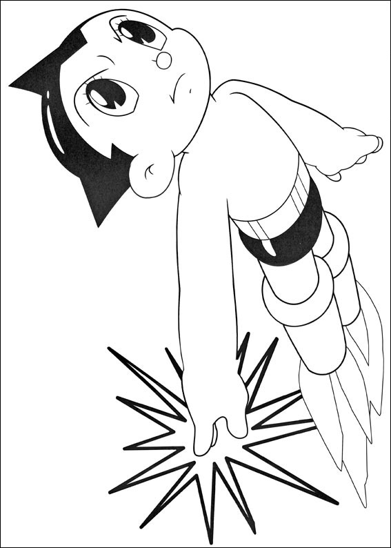 Dibujo de Astro Boy Volando para Colorear